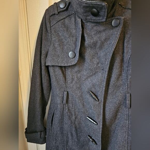 Rare Miss Sixty Wool Coat Women's S Military Grunge Toggle Button Belt Detail - Picture 13 of 14